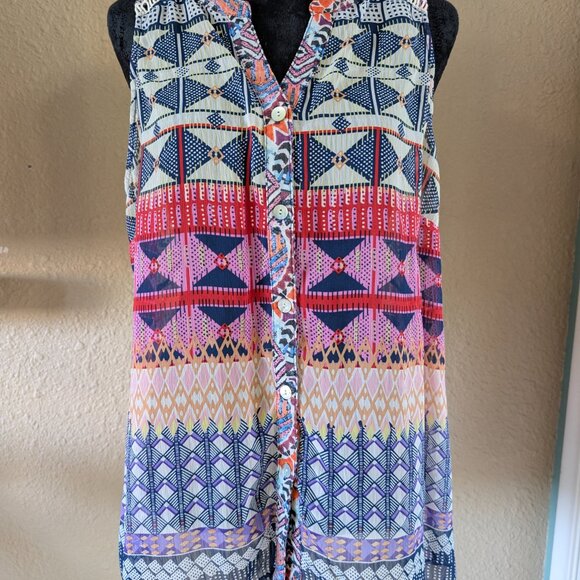 Patterned Flowy Tank, L - Picture 4 of 6